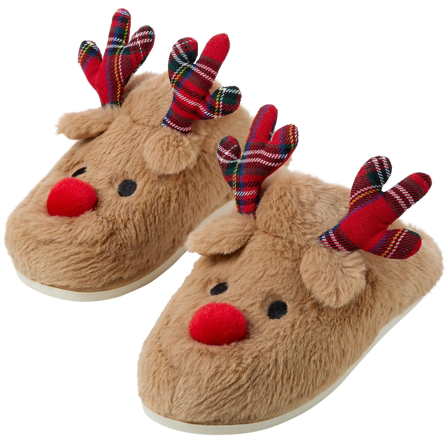 Gilbins Womens-Mens Christmas Holiday Ugly Warm Memory Foam Fleece Slippers Sweater Reindeer Winter Soft Cozy Home Booties slipper for Indoor & Outdoor (Women Medium)